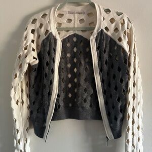 One Grey Day Cardigan Zip-up Sweater sz S 🌸